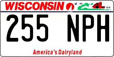 WI license plate 255NPH