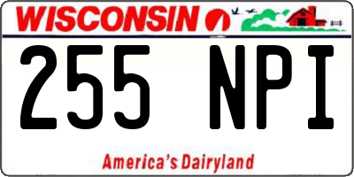 WI license plate 255NPI