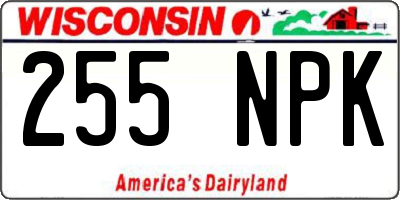 WI license plate 255NPK