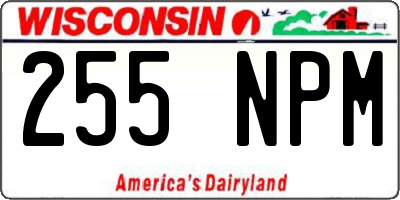 WI license plate 255NPM