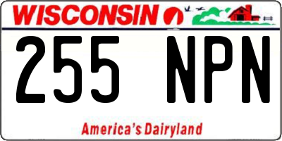 WI license plate 255NPN