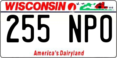 WI license plate 255NPO