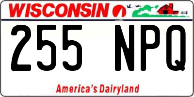 WI license plate 255NPQ