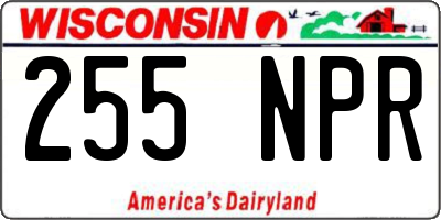 WI license plate 255NPR