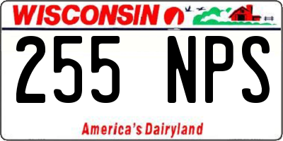 WI license plate 255NPS