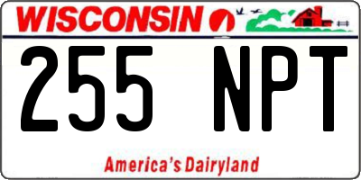 WI license plate 255NPT