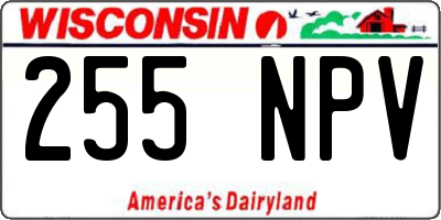 WI license plate 255NPV