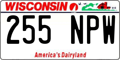 WI license plate 255NPW