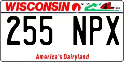WI license plate 255NPX