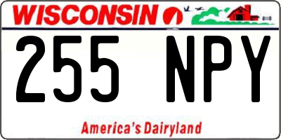 WI license plate 255NPY