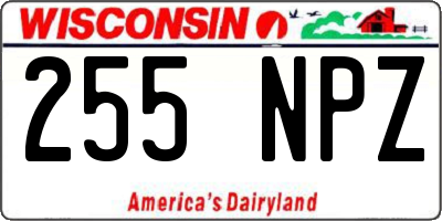 WI license plate 255NPZ