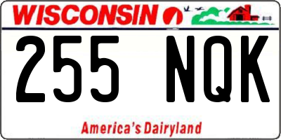 WI license plate 255NQK