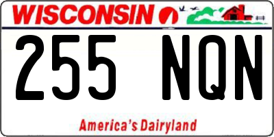 WI license plate 255NQN