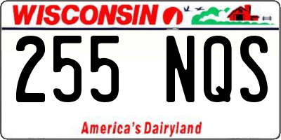 WI license plate 255NQS