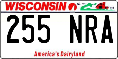 WI license plate 255NRA