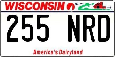 WI license plate 255NRD