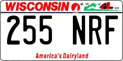 WI license plate 255NRF