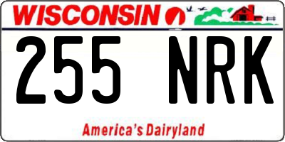 WI license plate 255NRK