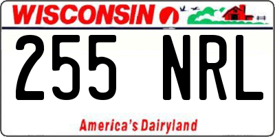 WI license plate 255NRL