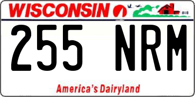 WI license plate 255NRM