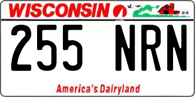 WI license plate 255NRN