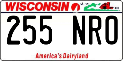 WI license plate 255NRO