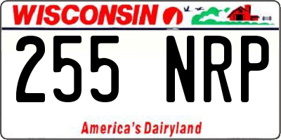 WI license plate 255NRP
