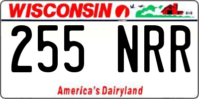 WI license plate 255NRR