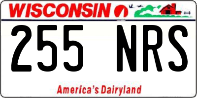 WI license plate 255NRS