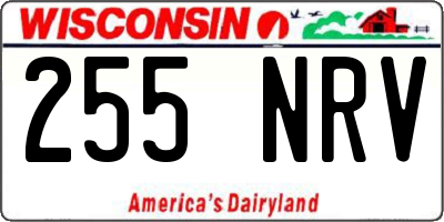 WI license plate 255NRV