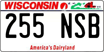 WI license plate 255NSB