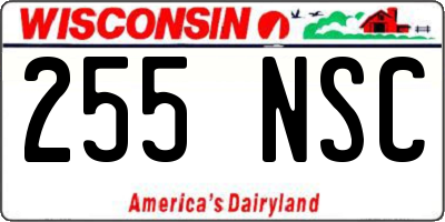 WI license plate 255NSC