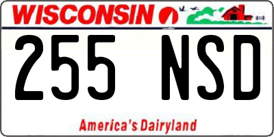 WI license plate 255NSD