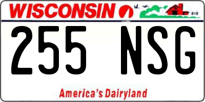 WI license plate 255NSG