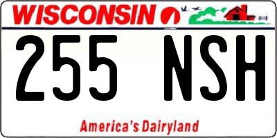 WI license plate 255NSH