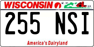 WI license plate 255NSI