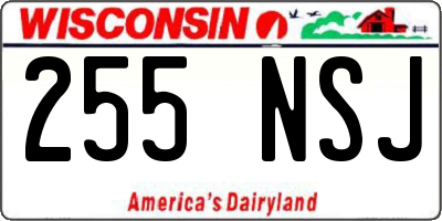 WI license plate 255NSJ