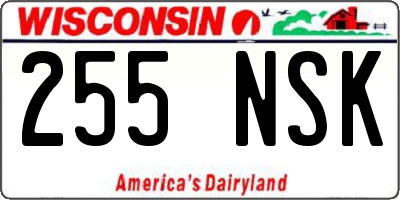 WI license plate 255NSK