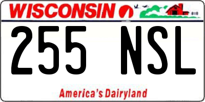WI license plate 255NSL