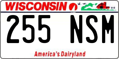 WI license plate 255NSM