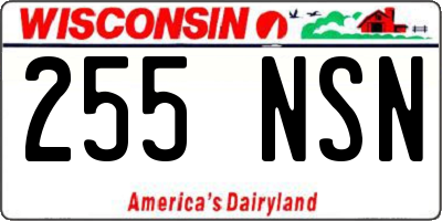 WI license plate 255NSN
