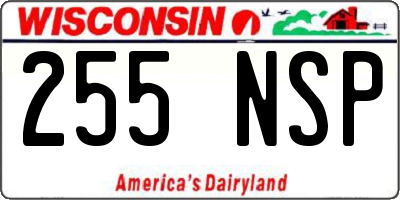 WI license plate 255NSP