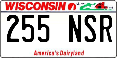 WI license plate 255NSR
