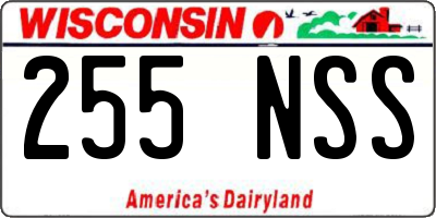 WI license plate 255NSS