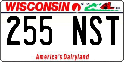 WI license plate 255NST