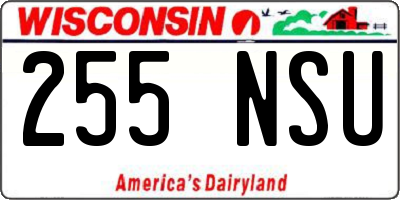 WI license plate 255NSU