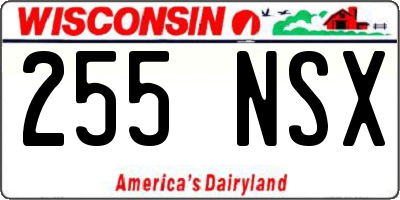 WI license plate 255NSX