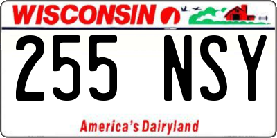 WI license plate 255NSY