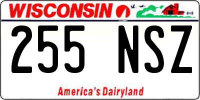 WI license plate 255NSZ