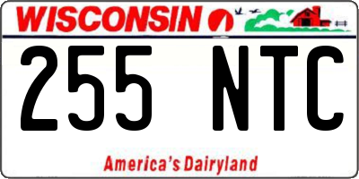 WI license plate 255NTC